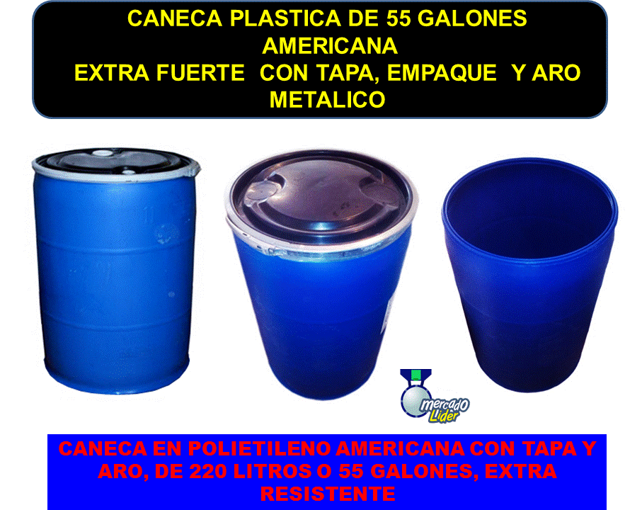 caneca-de-55-galones-tapa-y-aro-metalico-1 caneca plástica Americana de 55 galones con tapa y aro