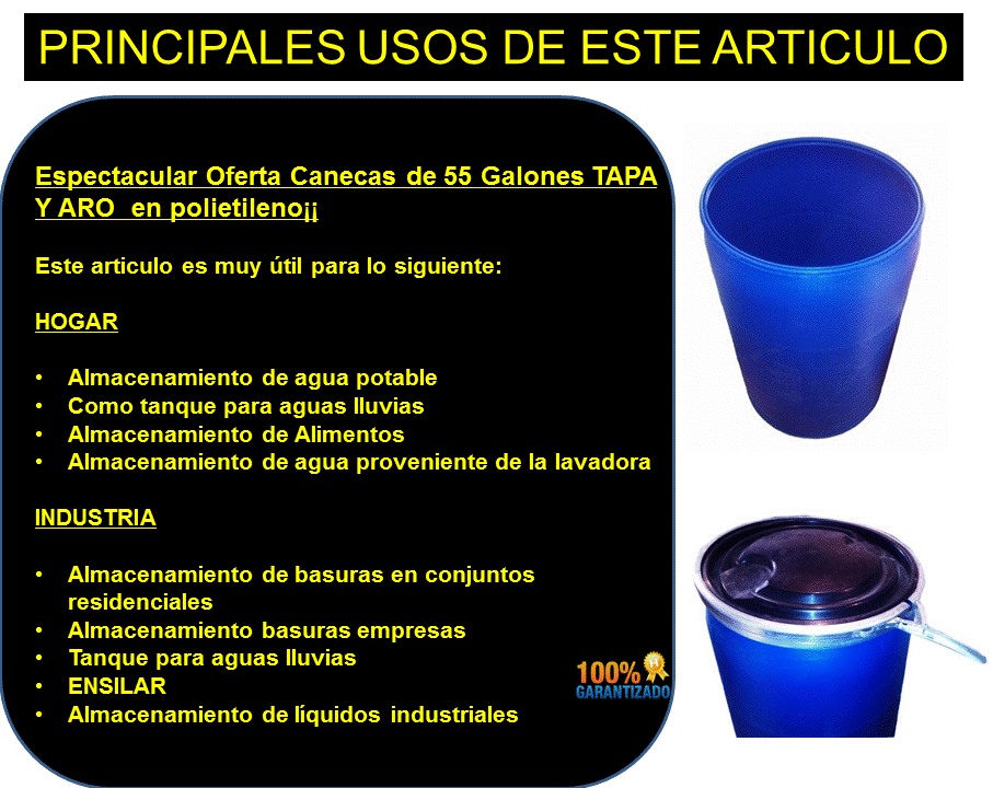 caneca-de-55-galones-tapa-y-aro-metalico-2 caneca plástica Americana de 55 galones con tapa y aro