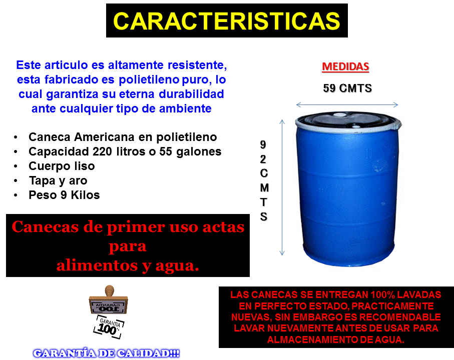caneca-de-55-galones-tapa-y-aro-metalico-3 caneca plástica Americana de 55 galones con tapa y aro
