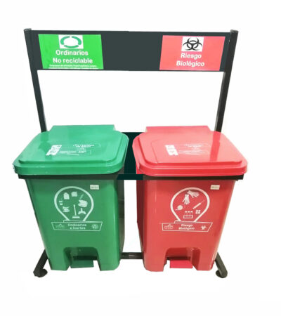 Punto ecologico de 2 puestos de 35 litros tapapedal