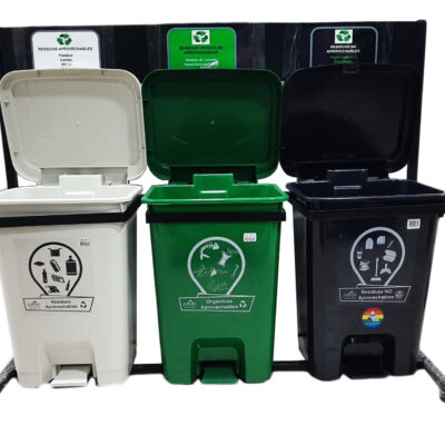 Punto ecologico de 35 litros 3 puestos de pedal