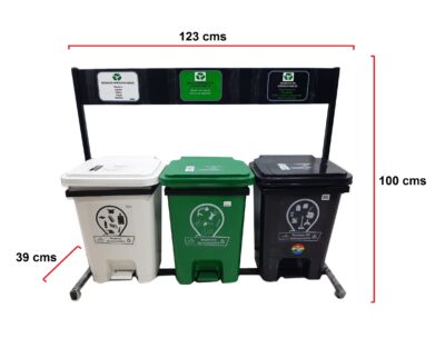 Punto ecologico de 35 litros 3 puestos de pedal - Imagen 2
