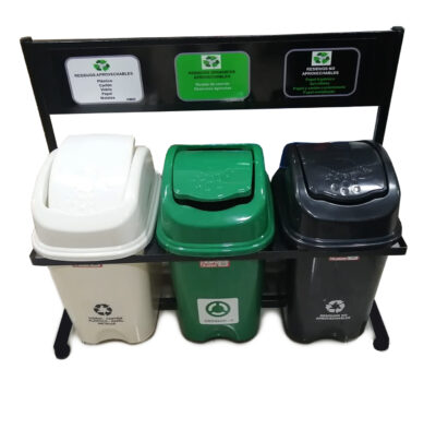 Punto ecológico 30 litros tres puestos nueva norma - Imagen 3