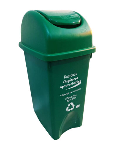 Punto ecológico de cuatro puestos 35 Litros estructura metálica caneca vaivén - Imagen 6