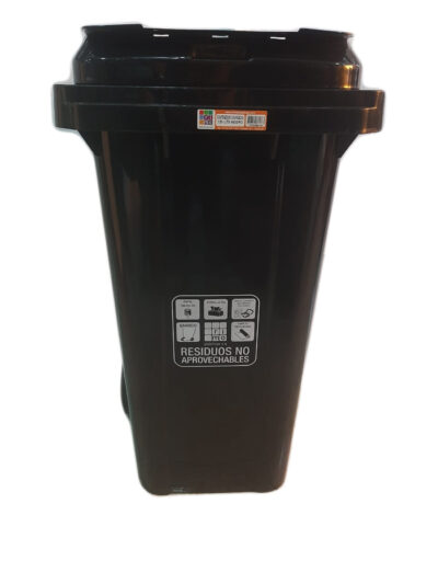 contenedor para basura de 120 litros con tapa y ruedas - Imagen 3