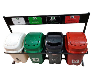 Punto ecológico de 30 litros de 4 puestos caneca Vaivén - Imagen 2