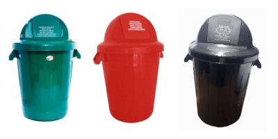 Punto ecológico de 120 litros tres puestos caneca cúpula - Imagen 4