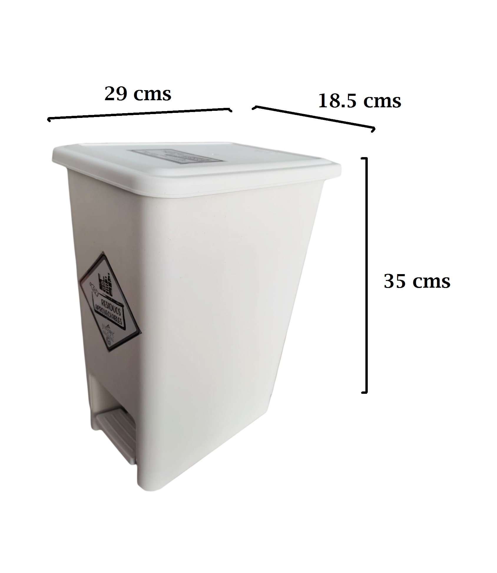 Papelera plástica 12 litros pedal con sujetador de bolsa - Imagen 2