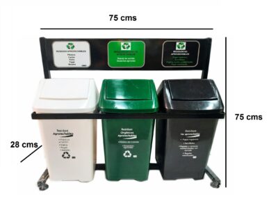 Punto ecológico de 21 litros tres puestos nueva norma caneca vaivén - Imagen 10
