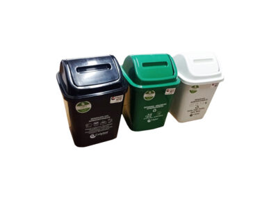 Punto ecológico de 10 litros de tres puestos caneca vaivén - Imagen 2