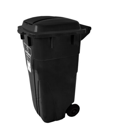 Trio Contenedor plástico doble tapa de 120 litros con ruedas Luxury Verde, Negro y Blanco - Imagen 4