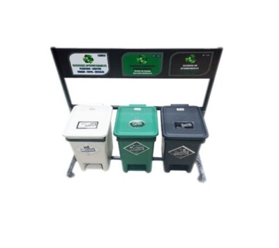 PUNTO ECOLÓGICO LUXURY TRES PUESTOS  DE 12 LITROS PEDAL