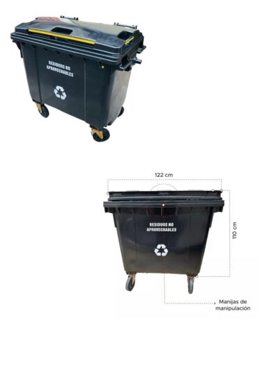 Contenedor De Basura Plástico de 660 Litros Triple Clean - Imagen 2