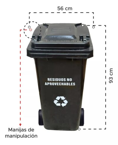 Contenedor De Basura Plástico de 240 Litros Triple Clean - Imagen 2