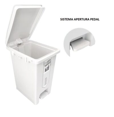 Papelera plástica pedal de 20 litros color reglamentario - Imagen 12