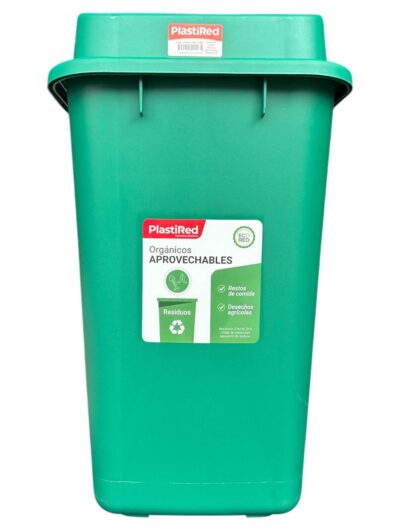 PUNTO ECOLÓGICO PLASTIRED TRES PUESTOS  DE 40 LITROS TAPA VAIVÉN - Imagen 10