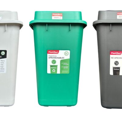PAPELERA PLASTIRED DE 40 LITROS TAPA VAIVEN