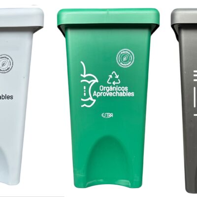 PAPELERA RIMOPLAST DE 35 LITROS TAPA VAIVEN ESTRA