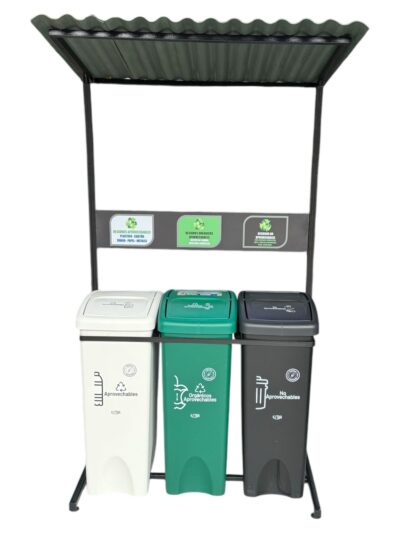 Punto ecológico 3 puestos 53 litros Vaivén Estra Con Techo - Imagen 2