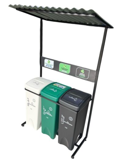 Punto ecológico 3 puestos 53 litros Vaivén Estra Con Techo - Imagen 5