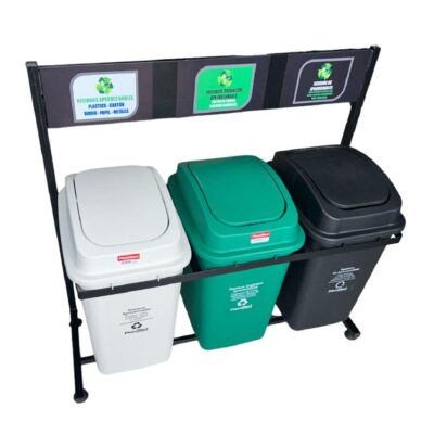 Punto ecológico de 3 puestos de 40 litros