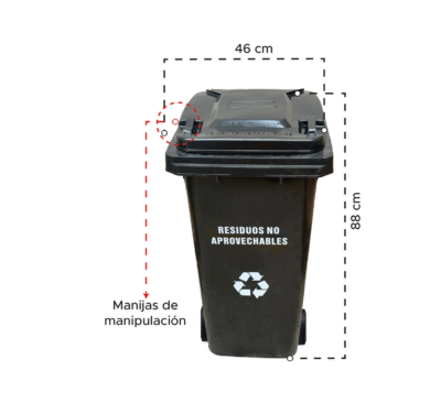 Contenedor De Basura Plástico de 120 Litros Triple Clean - Imagen 3