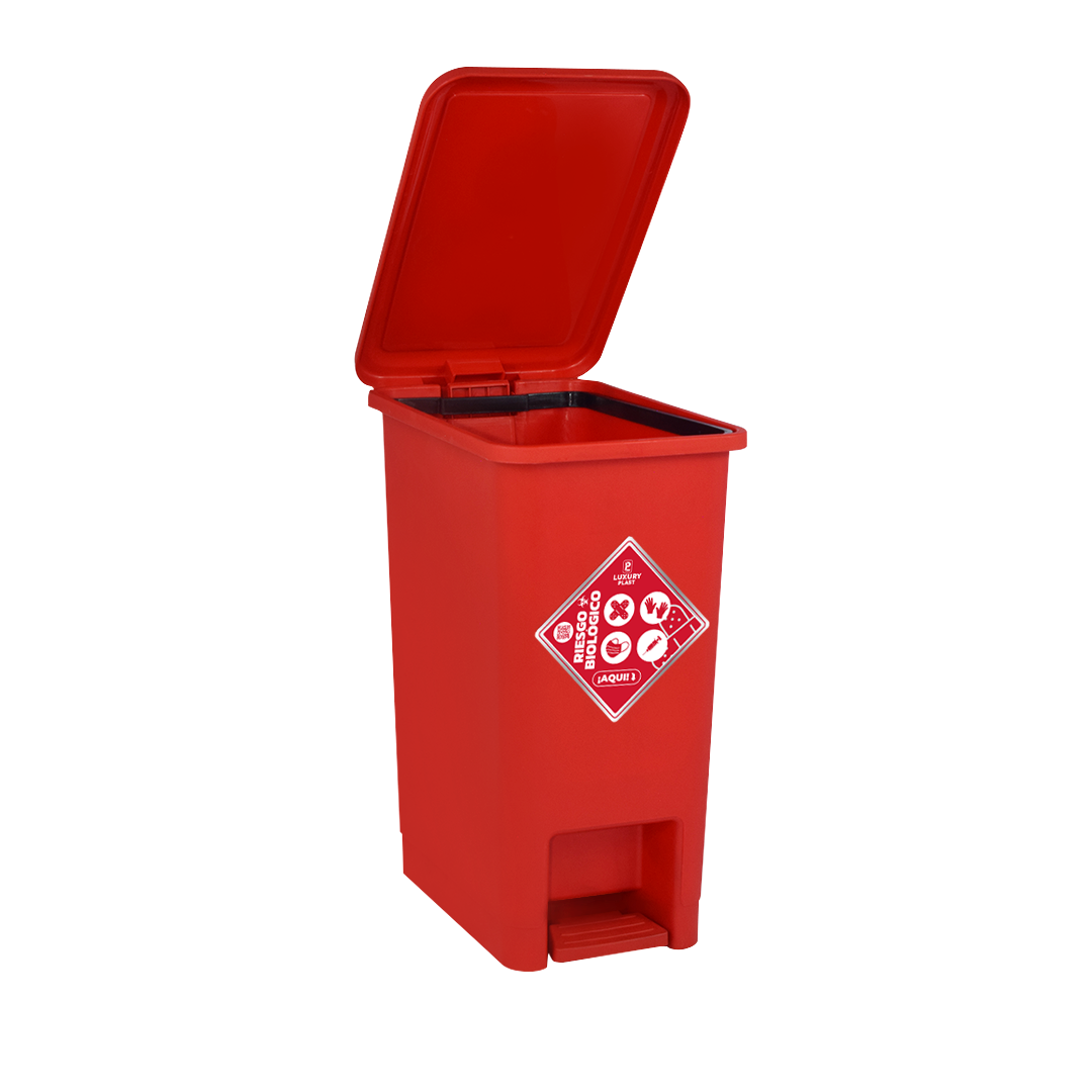 Papelera plástica 12 litros pedal con sujetador de bolsa - Imagen 19