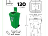 Contenedor plástico doble tapa de 120 litros con ruedas Luxury