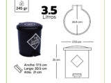 Papelera plastica con tapa de pedal de 3.5 litros