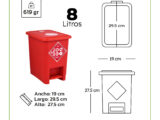 Papelera de 8 litros de pedal nueva norma